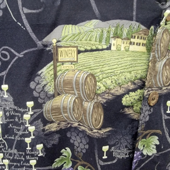 David Carey Originals Short Sleeve Button Down Shirt Wine Vineyard Grapes Sz 2X - Picture 4 of 10